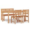 vidaXL Hagespisegruppe 4 deler heltre teak