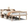 vidaXL Seng med bokhylle uten madrass 135x190 cm heltre furu