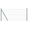 vidaXL Eurogjerde med betongfundament 25 x 1 m PVC-belagt st&aring;l Gr&oslash;nn