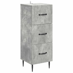 vidaXL Skuffeskap Betonggr&aring; 33 x 34,5 x 89,5 cm Konstruert tre