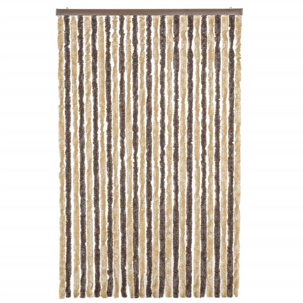vidaXL Fluegardin m&oslash;rkebrun og beige 118x220 cm chenille