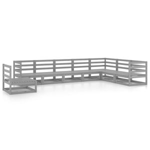 vidaXL Hagesofagruppe 8 deler gr&aring; heltre furu