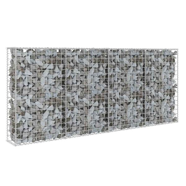 vidaXL Gabion med topp- og bunndekke galvanisert st&aring;l 200x20x85 cm