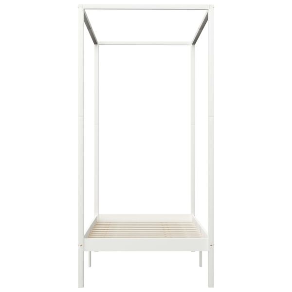 vidaXL Himmelsengeramme med 2 skuffer hvit heltre furu 90x200 cm