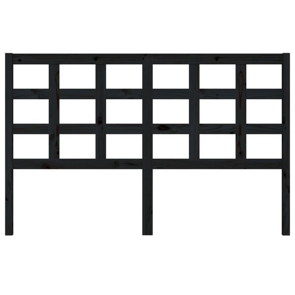 vidaXL Sengegavl svart 156x4x100 cm heltre furu