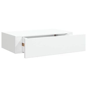vidaXL Veggmontert skuffehylle hvit 40x23,5x10 cm MDF