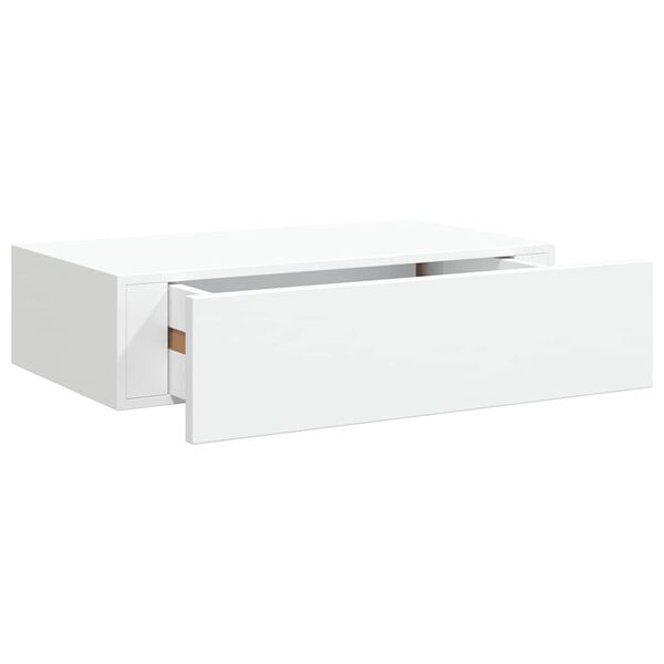vidaXL Veggmontert skuffehylle hvit 40x23,5x10 cm MDF