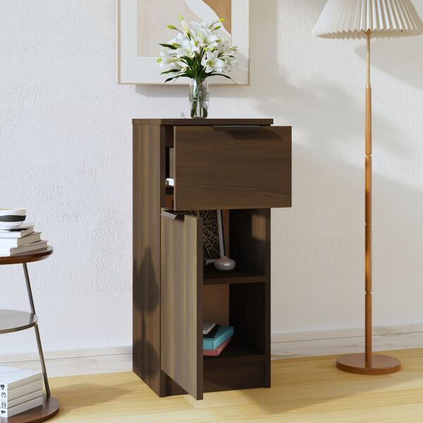 vidaXL Skjenk brun eik 30x30x70 cm konstruert tre