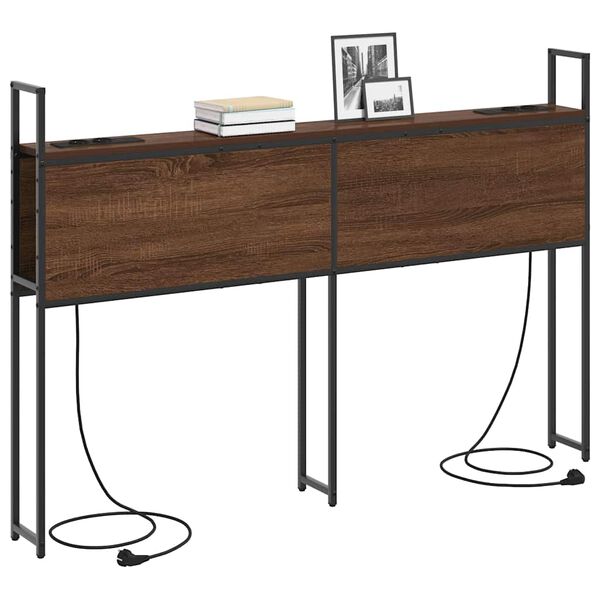 vidaXL Oppbevaringshodegjerde med Ladeplass med hylle brun eik 150 cm