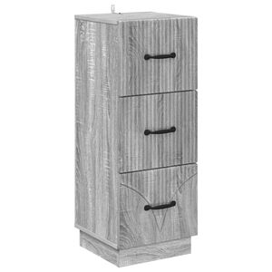 vidaXL Skuffeskap Gr&aring; sonoma 33 x 34,5 x 87 cm Konstruert tre