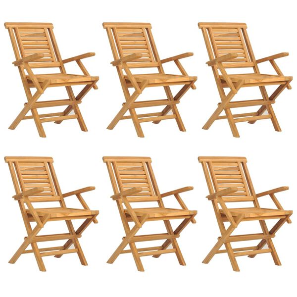 vidaXL Klappstoler 6 stk 56x63x90 cm heltre teak