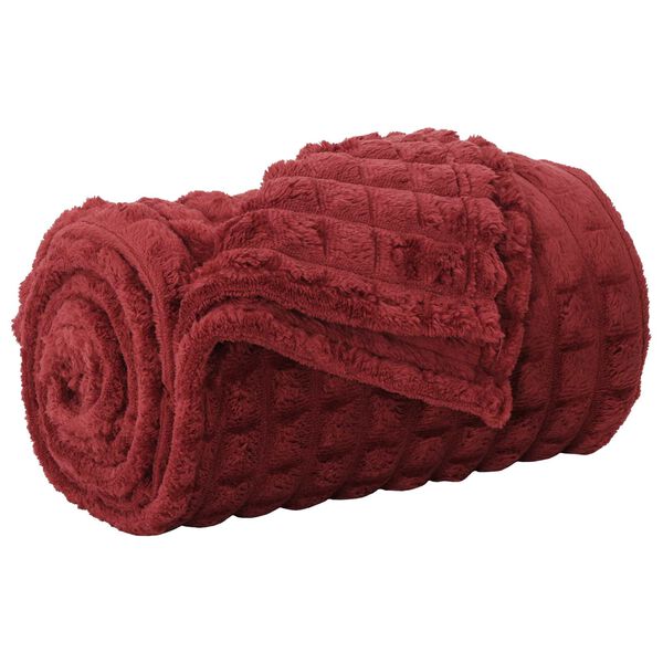 vidaXL Kastepledd 6 pcs Bordeaux R&oslash;d 270 x 240 cm Fleece