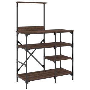 vidaXL Bakehylle brun eik 90x40x132 cm konstruert tre og metall