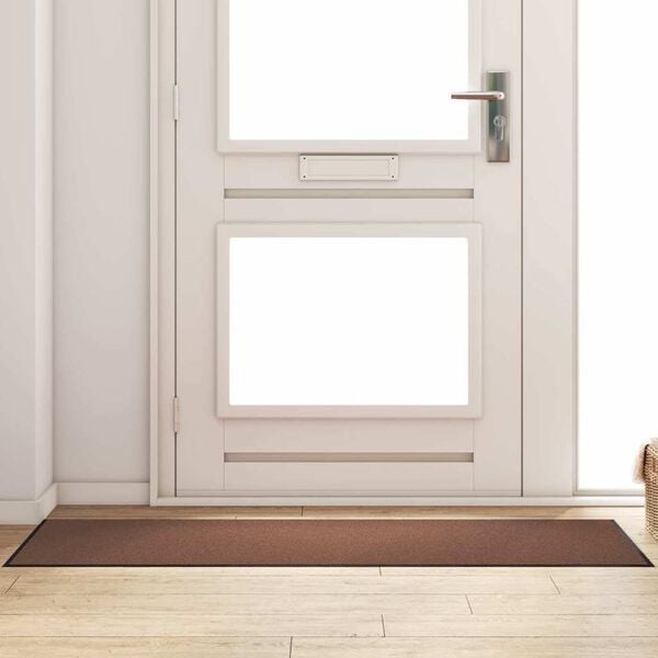 vidaXL Dørmatte Annet Brun og svart 60 x 180 cm Polypropylen og vinyl