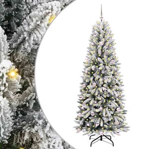 vidaXL Kunstig juletre Hvit 240 cm PVC og plast og st&aring;l og PE