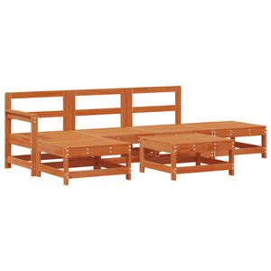 vidaXL Hage lounge sett 6 pcs VoksBrun Massiv furu