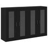 vidaXL Vegghotell 2 stk. Svart Eik 69,5 x 34 x 90 cm Konstruert tre