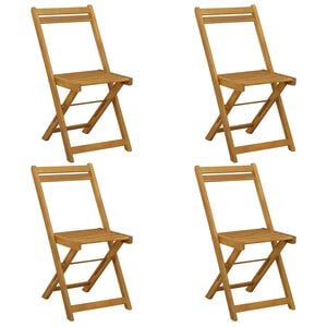 vidaXL Foldbare Hage Stoler 4 stk. Naturlig Solid akasietre