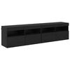 vidaXL TV Veggskap 2 pcs Svart Eik 80 x 30 x 40 cm Konstruert tre