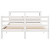 vidaXL Sengeramme med hodegavl hvit 150x200 cm heltre furu