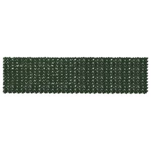 vidaXL Balkong skjerm med blader M&oslash;rkegr&oslash;nn 400 x 100 cm