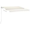 vidaXL Manuell uttrekkbar markise med LED 450x350 cm kremhvit