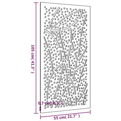 vidaXL Veggdekorasjon til hage 105x55 cm cortenstål bladdesign