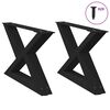 vidaXL Salongbordben 2 stk svart 60 x (30-31,3) cm st&aring;l