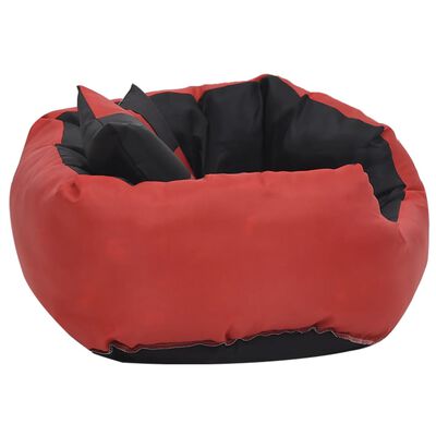 vidaXL Vendbar og vaskbar hundepute rød og svart 65x50x20 cm