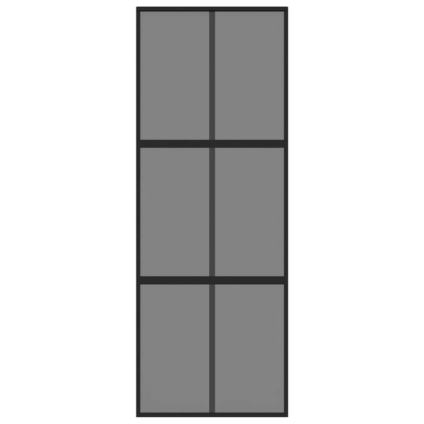 vidaXL Skyved&oslash;r svart 76x205 cm herdet glass og aluminium