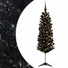 vidaXL Kunstig smalt juletre med julekuler 150 cm 150 LED-lys Varmhvit