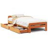 vidaXL Sengeramme uten madrass voksbrun 75x190 cm heltre furu