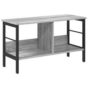 vidaXL Bokhylle 2 niv&aring;er 82 x 32 x 47 cm Konstruert tre Gr&aring; Sonoma