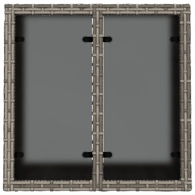 vidaXL Hagebord med glassplate grå 55x55x37 cm polyrotting