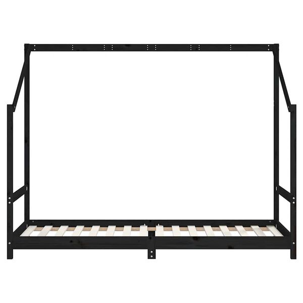 vidaXL Barnesengeramme svart 80x200 cm heltre furu