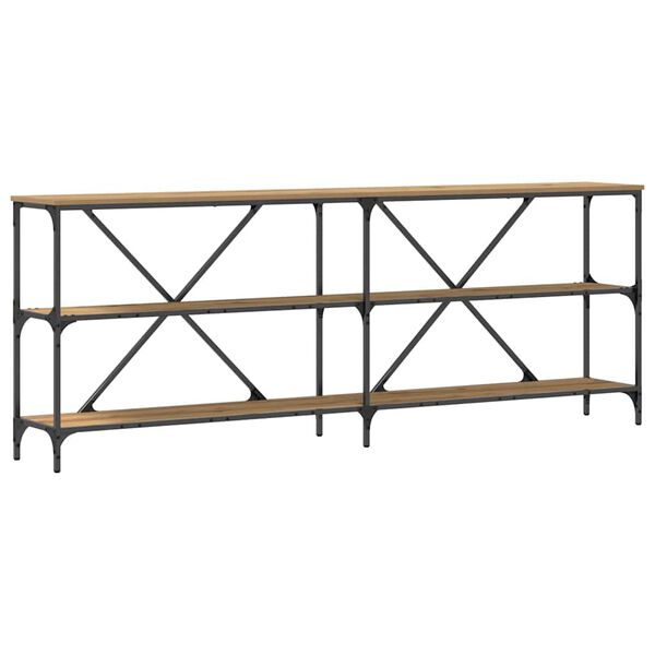 vidaXL Konsollbord Kunstnerisk Eik 200 x 30 x 75 cm Konstruert tre
