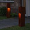 vidaXL Solcelle LED Stibelys 2 pcs Bronse Cortenst&aring;l