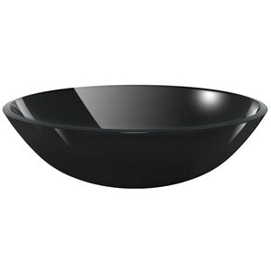 VidaXL Servant herdet glass 42 cm svart