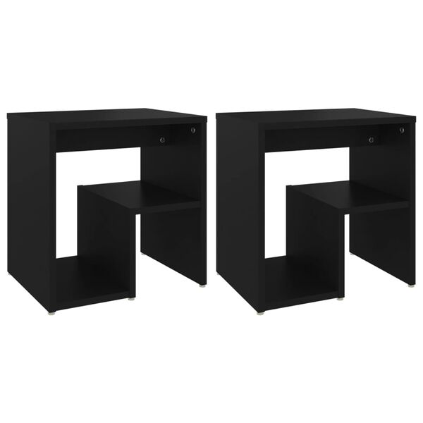 vidaXL Nattbord 2 stk svart 40x30x40 cm konstruert tre