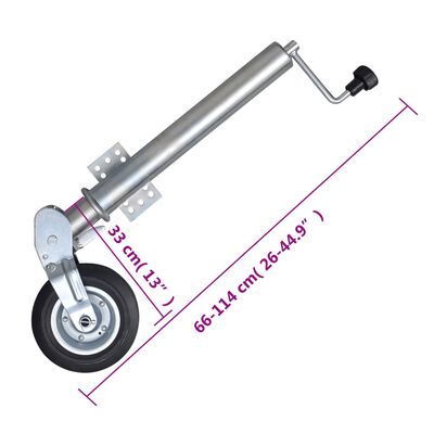 vidaXL Sammenleggbart støttehjul 60 mm med 2 støtterør og 2 klemmer