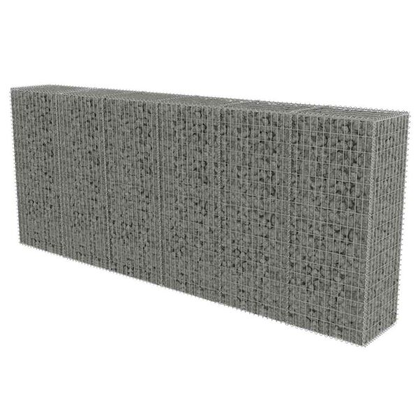 vidaXL Gabion med topp- og bunnlokk galvanisert stål 300x50x150 cm
