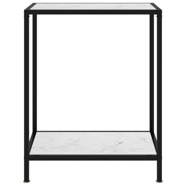 vidaXL Konsollbord hvit 60x35x75 cm herdet glass