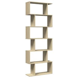 vidaXL Romdeler bokhylle 6 lag sonoma eik 70x24x193 cm konstruert tre