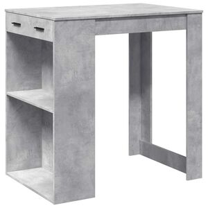 vidaXL Barbord betonggr&aring; 102x70x103,5 cm konstruert tre