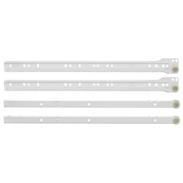 vidaXL Skuffeskinne 55 pcs Hvit St&aring;l