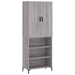 vidaXL Highboard gr&aring; sonoma 69,5x34x180 cm konstruert tre