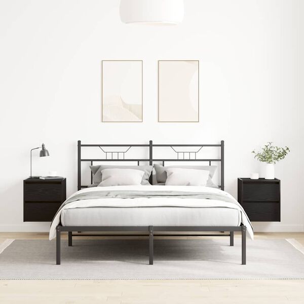 vidaXL Veggmontert nattbord 2 stk svart eik 38x34x40 cm
