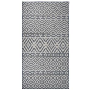 vidaXL Utend&oslash;rs flatvevd teppe 80x150 cm bl&aring; striper