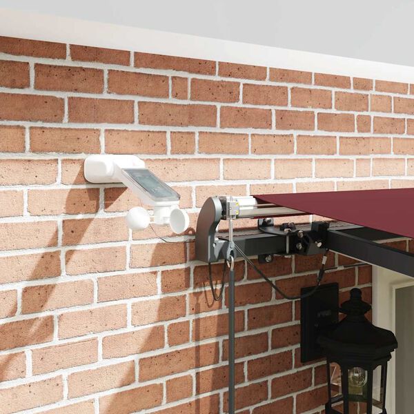 vidaXL Automatisk uttrekkbar markise med LED burgunder 500x300 cm