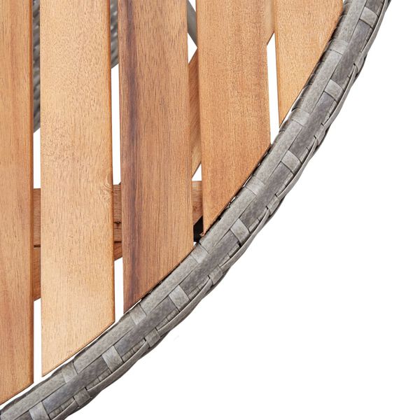 vidaXL Hagebord grå 115x74 cm polyrotting og akasietre